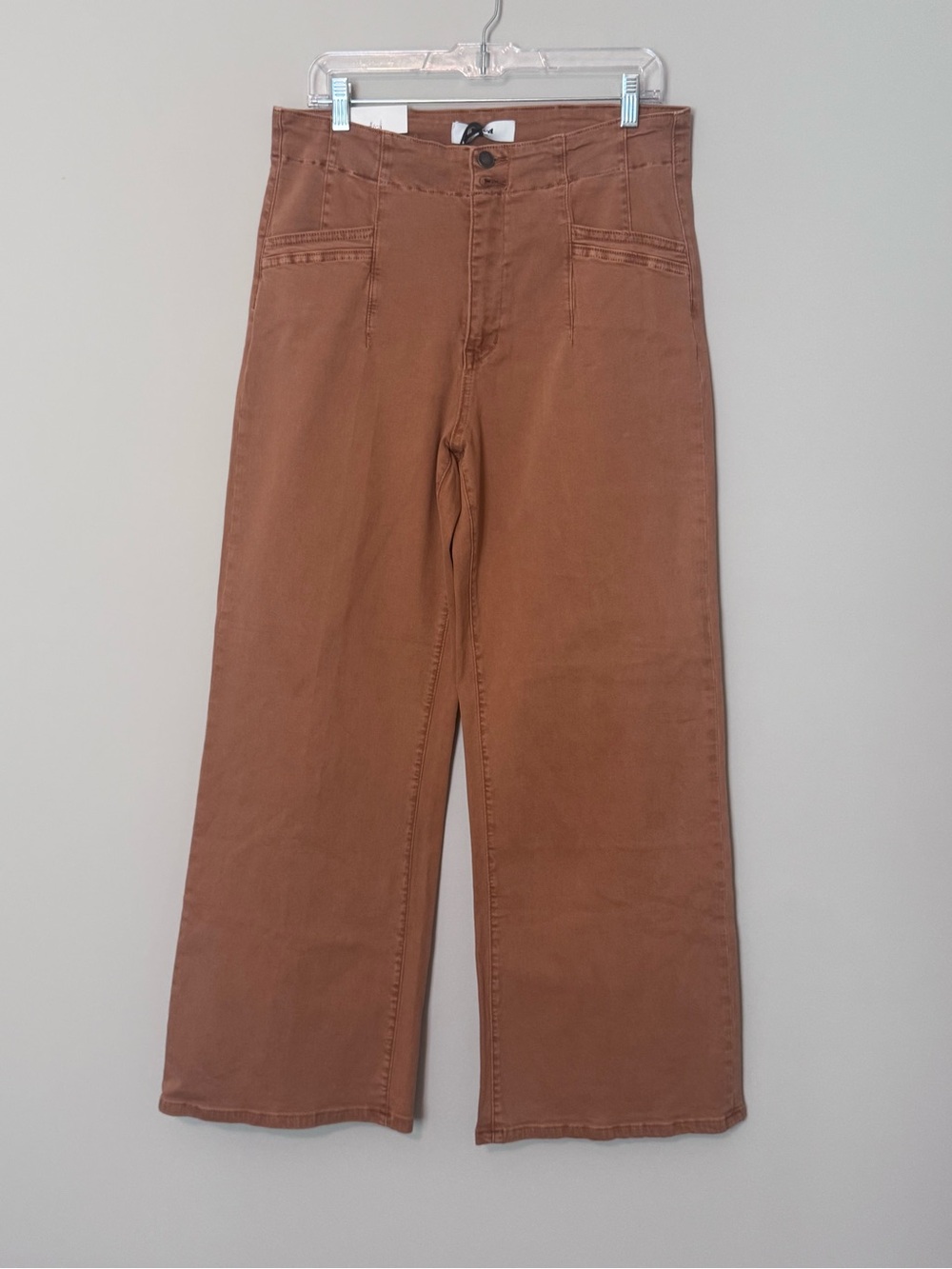 Mica Denim Rust Brown High Rise Wide Leg Jeans Size 32 NWT